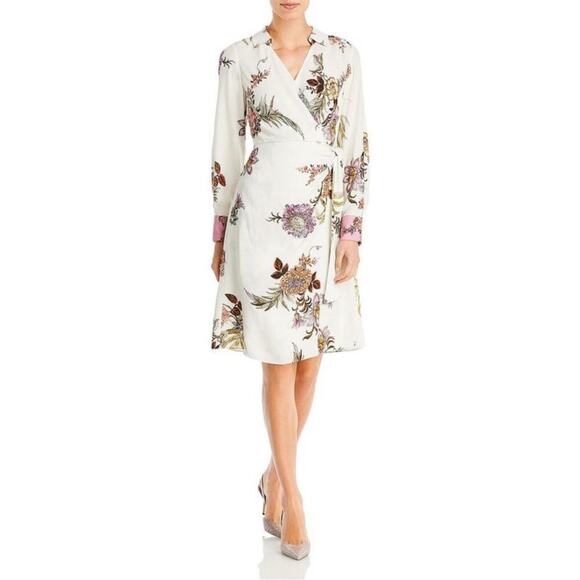 Kobi Halperin Monika Floral Print Faux Wrap Dress Small - Picture 1 of 10